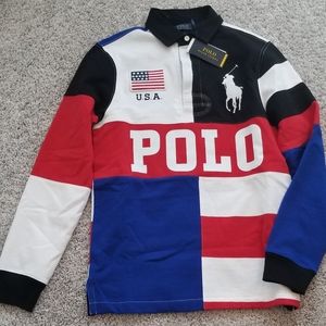 Polo Ralph Lauren Big Pony Flag Rugby Sz S